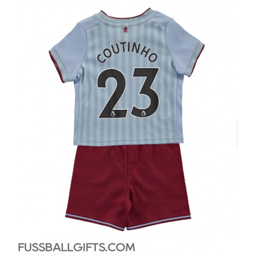 Aston Villa Philippe Coutinho #23 Fußballbekleidung Auswärtstrikot Kinder 2022-23 Kurzarm (+ kurze hosen)